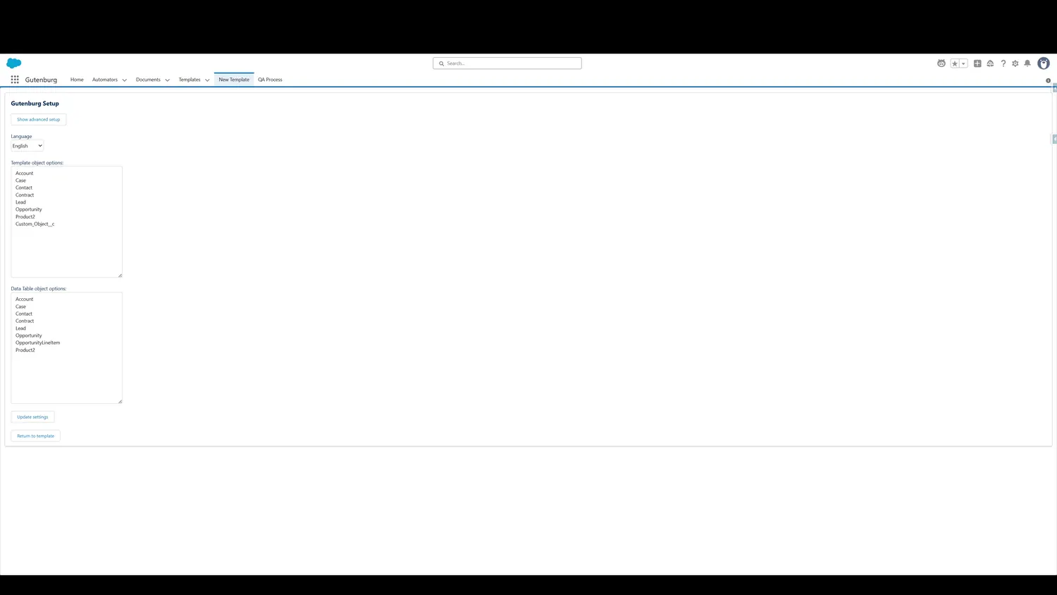 Once satisfied with the list, click 'Update Settings'.