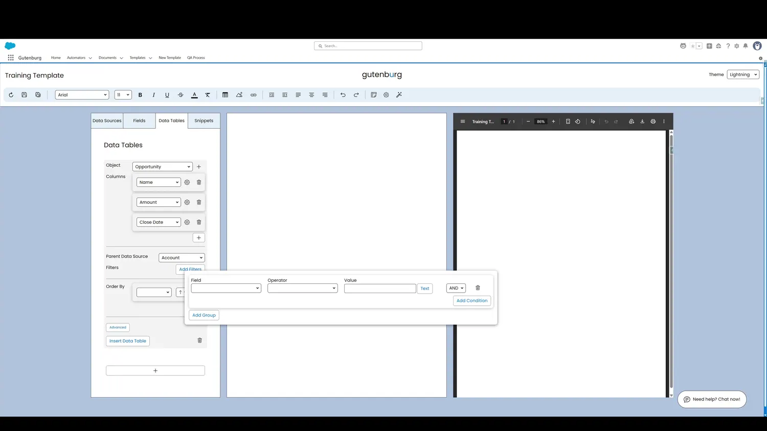 Additional filters can be added to the data table if desired.