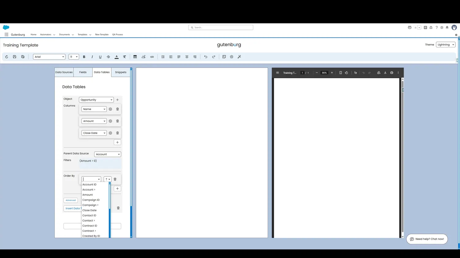 The records in the list can also be ordered by a specified field. Simply choose which field should determine the order.
