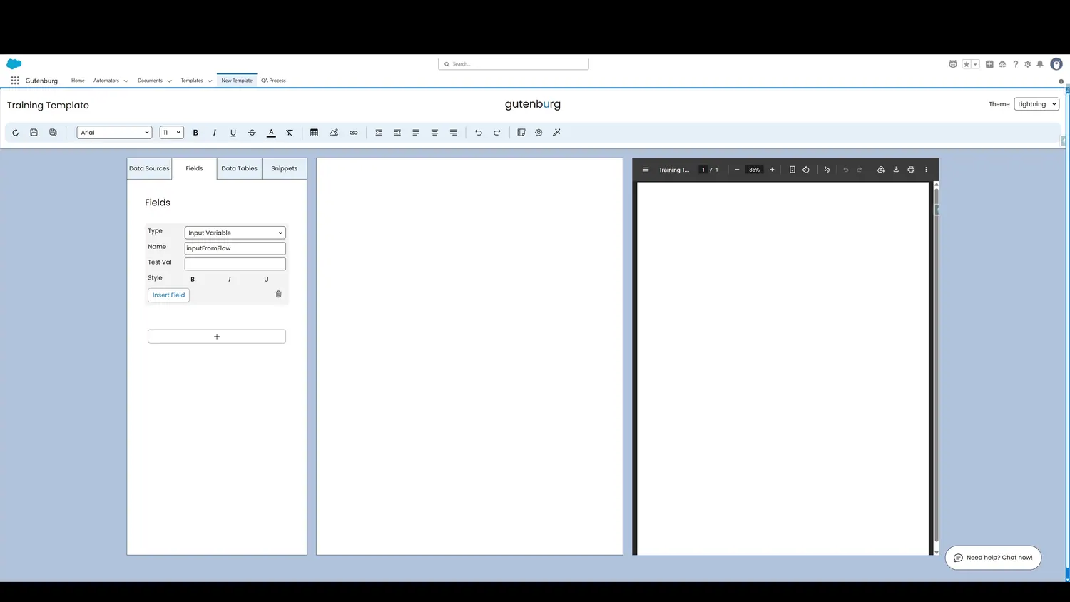 Begin by naming the variable. This name should match the name of the variable in Flow or Apex that is passing input.