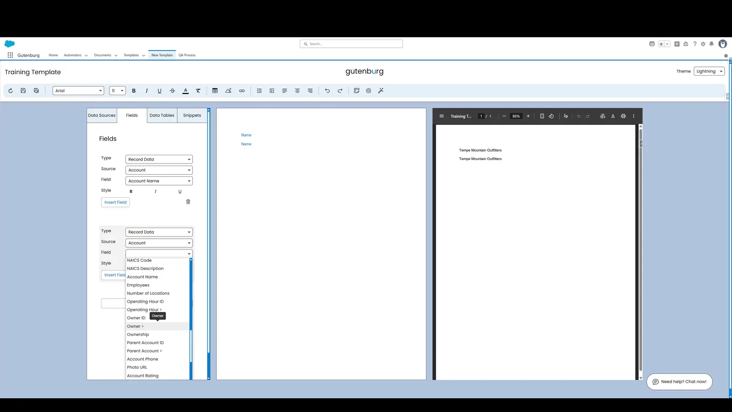 Any field followed by a carat can be expanded. Click on the entry to show all of the other object's fields.