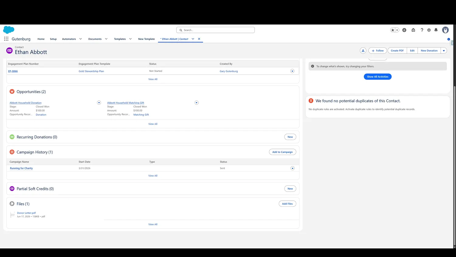 The PDF is attached to the record automatically, making it easy to retrieve when needed and allowing retention for as long as needed.